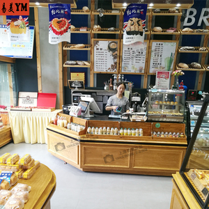 新款面包店收银台前台接待台蛋糕店柜台转角收银台吧台支持定制
