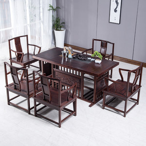 红木功夫茶台图片