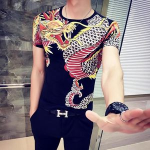 【带龙图案的衣服男短袖t恤价格】最新带龙图