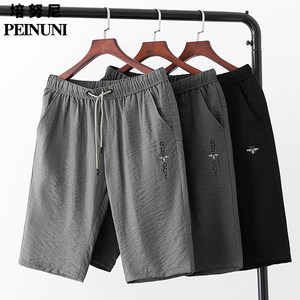 夏季中年男士五分裤休闲短裤薄款宽松中老年松