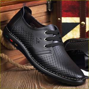 新款大码皮凉鞋镂空透气夏季男凉鞋真皮正品日