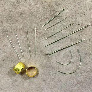 diy手工手缝三角针 皮革缝纫针 大小号多功能手缝针 顶针