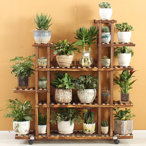 客厅花 span class=h>架子 /span>实木质多层室内阳台防腐花盆架多肉