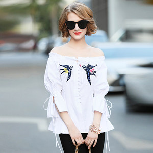 class=h>鸟 /span>系带七分袖百搭时尚 span class=h>衬衫 /span>潮