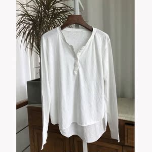 纽扣开领t恤图片