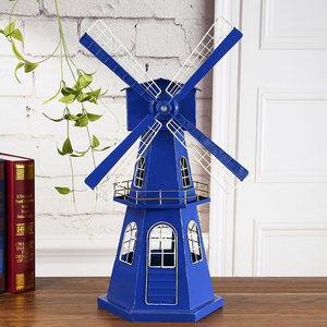 大号荷兰风车模型 欧式特色工艺品 手工铁艺家居装饰品 span class=h>