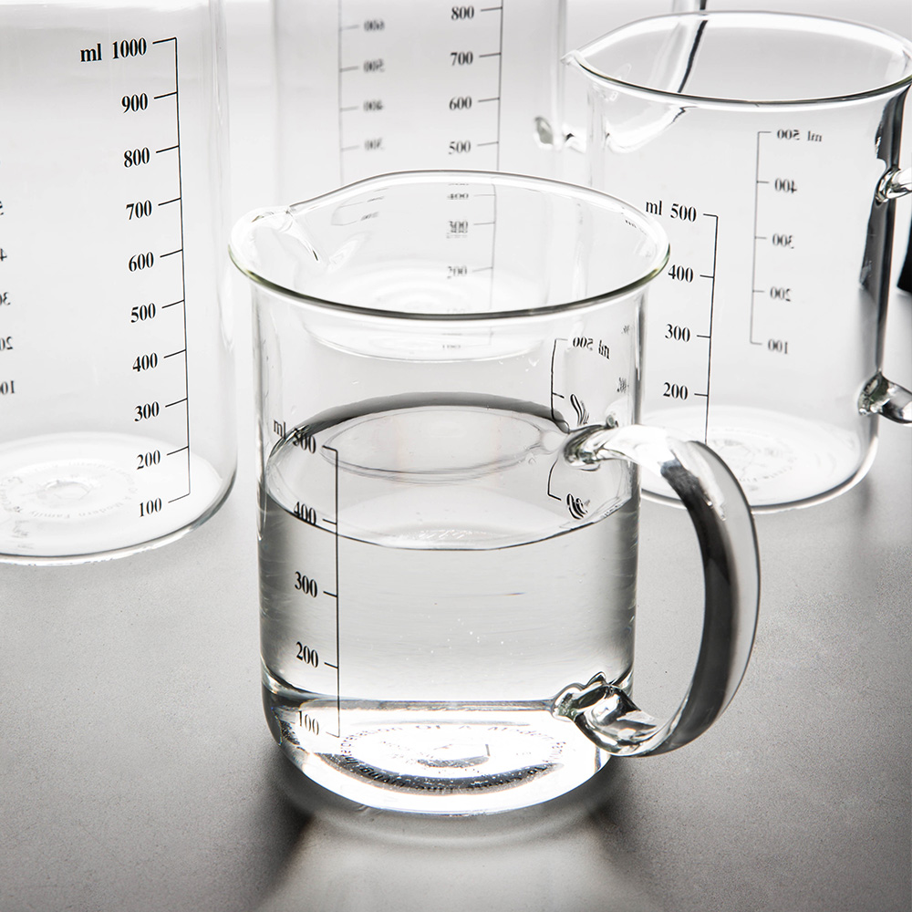 摩登主妇 量杯带刻度牛奶杯可微波炉加热玻璃刻度杯烘焙耐热杯子