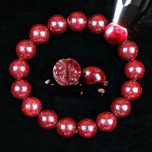 原矿石晶体 高纯度紫金砂 全透光 span class=h>朱砂 /span>手链男女