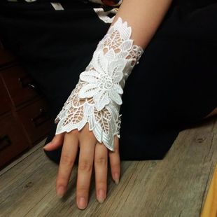 白色手链 唯美精致蕾丝手腕 遮盖疤痕 纹身手环 手链手饰蕾丝手套