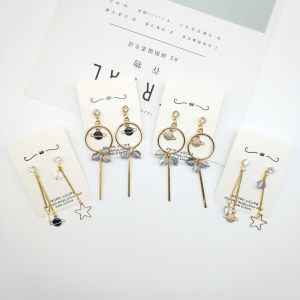 特价不现货女韩国热销大门耳环饰品星星韩版小小星球水晶东jq span