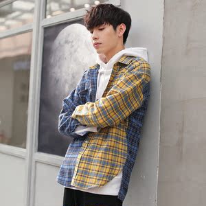 男大学生长袖衬衫图片