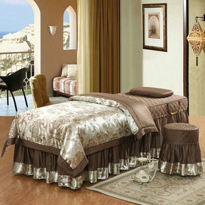 美容床罩四件套水洗真丝欧式小奢华纹绣熏蒸理疗单件床套纯棉被里