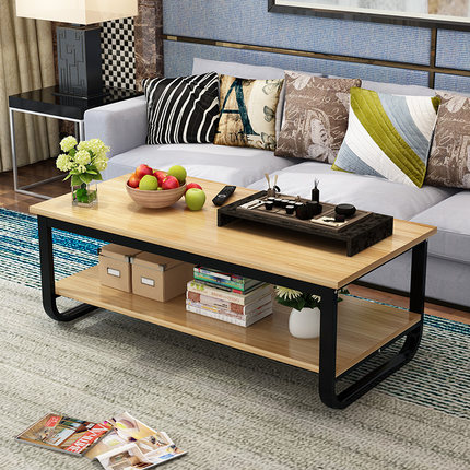 钢木茶几简约现代 木质客厅小户型茶几长方形办公 创意小桌子茶桌