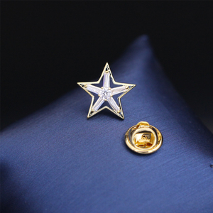 高档简约五角星男士胸针男西服胸针百搭衬衫领花别针衣领装饰徽章