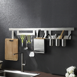 304不锈钢厨卫置物架 厨房五金挂件壁挂挂架挂杆墙上刀架厨房用品