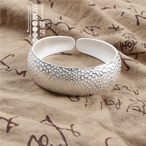 新款圆点纯 span class=h>银 /span> span class=h>手镯 /span>纯手工