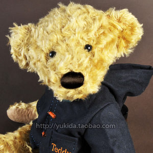 正版正品russ收藏版wellesleyteddy羊毛关节熊泰迪熊毛绒玩具公仔