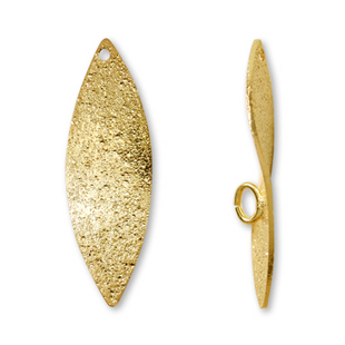 [新特日本进口 专柜磨砂雾面波浪树叶梭形连接吊坠]diy饰品配件