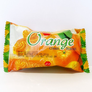 进口零食橙子味夹心饼干清真健康休闲食品单笔满百除偏远地区包邮