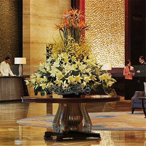 百合高仿真花艺酒店售楼部大堂厅前台大型桌面装饰插花摆件花瓶