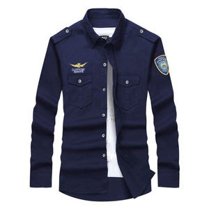 春夏纯棉大码 span class=h>军装 /span>衬衣韩国空军一号修身军旅