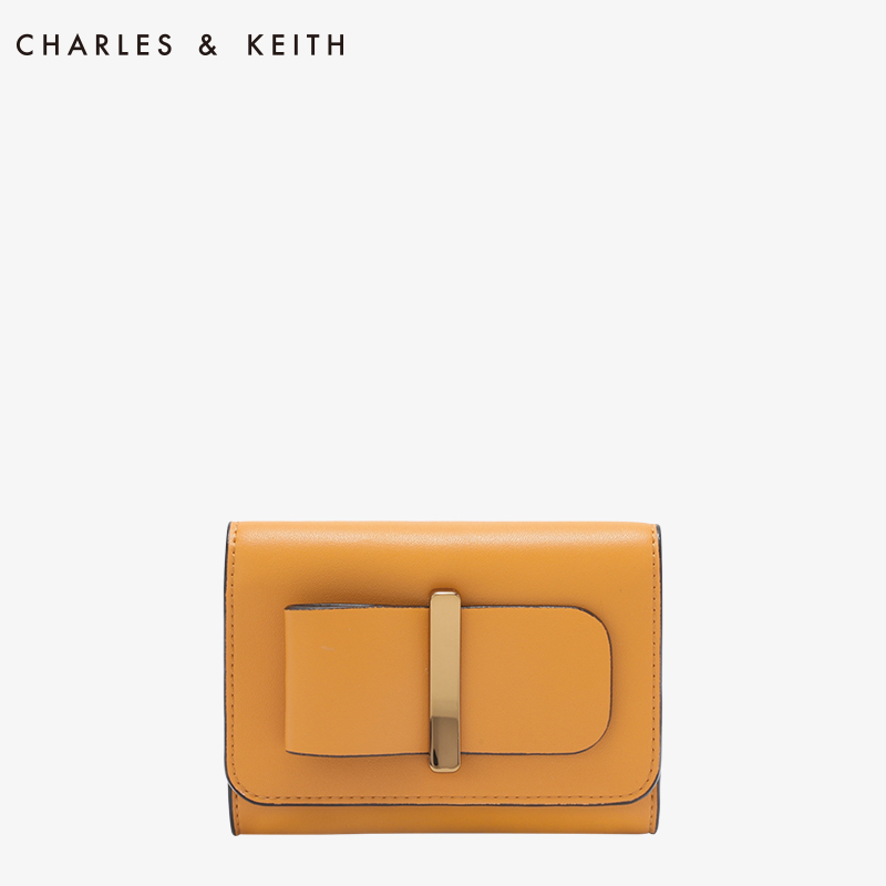 CHARLES＆KEITH 短款钱包 CK6-10770325 金属抽带装饰纯色女钱包