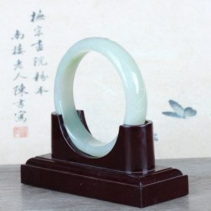 和田玉老坑青海翠青纯手工女手镯宽镯天然玉石