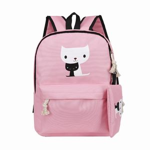 书包女学生韩版校园小清新帆布初中生双肩包卡