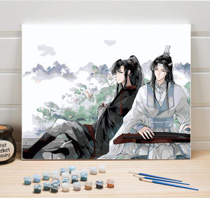 diy数字油彩画魔道祖师古风动漫人物周边手绘