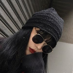 韩国原宿网红同款复古显脸小太阳眼镜女金属框