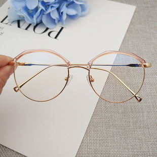 suofeia索菲亚镜框女tr90金属文艺复古眼镜架圆框平光镜男女 7209