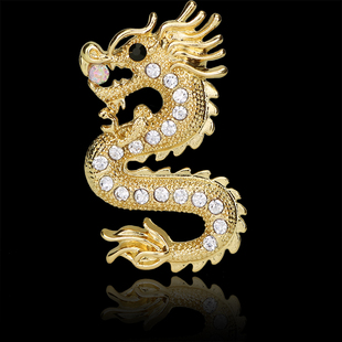 韩版合金西装配饰男士女性胸花水钻中国龙胸针别针式徽章西服配饰