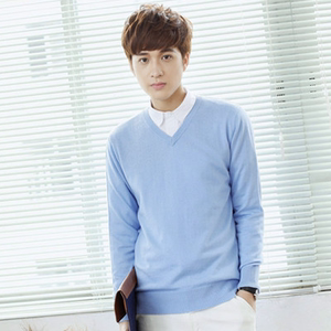 2018新款冬季纯色羊绒衫男羊绒V领羊毛毛衣男