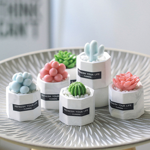 diy创意手工小礼品可爱个性多肉植物型香皂迷你造型礼盒洗手摆件