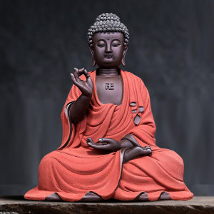 如来佛镇宅佛像工艺品大号紫砂阿弥陀佛乔迁礼品客厅家居桌面摆件