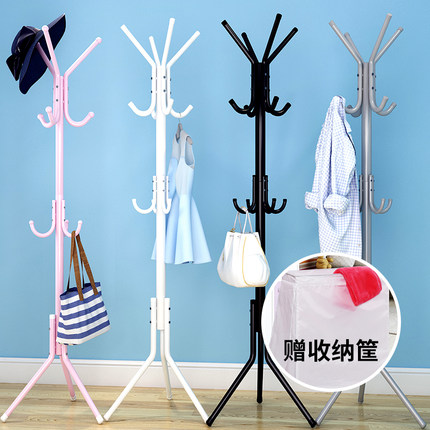 简约衣帽架卧室挂衣架落地家用简易经济型衣服架子实用单杆式衣架