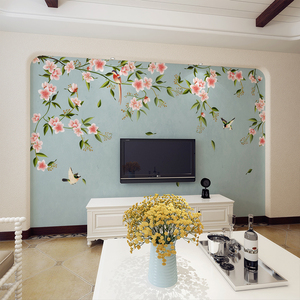 电视背景墙绘手绘图片