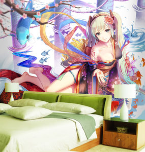 日本美少女3d墙纸初音未来客厅电视墙纸壁画卧室少女动漫影视壁纸