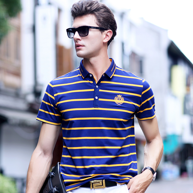 新款男士商务翻领polo衫青年夏季短袖
