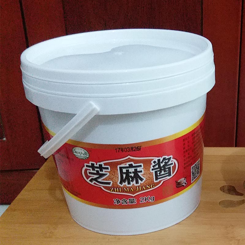 白河人家石磨芝麻酱 纯农家芝麻酱大桶装热干面芝麻酱火锅麻酱4斤