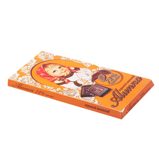 俄罗斯阿伦卡72%苦味巧克力100g 口感醇厚办公休闲零食
