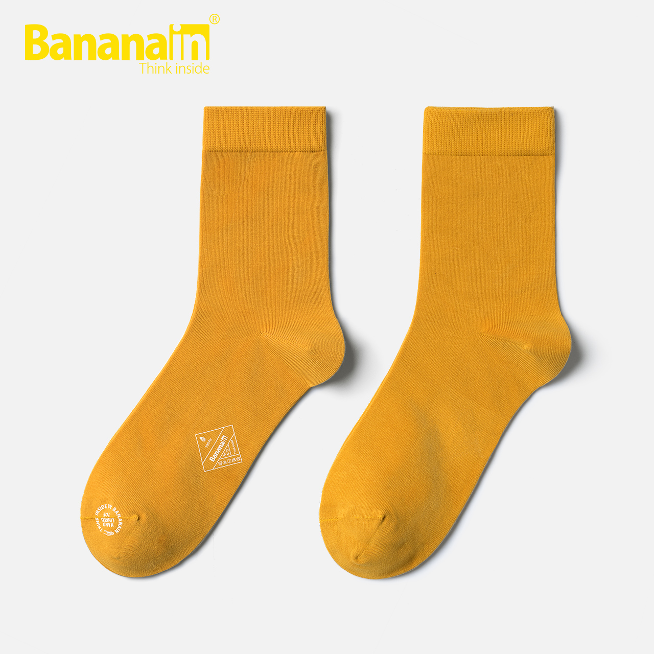 1双Bananain蕉内500A袜子女中筒袜男长袜薄款个性纯色棉袜街头潮