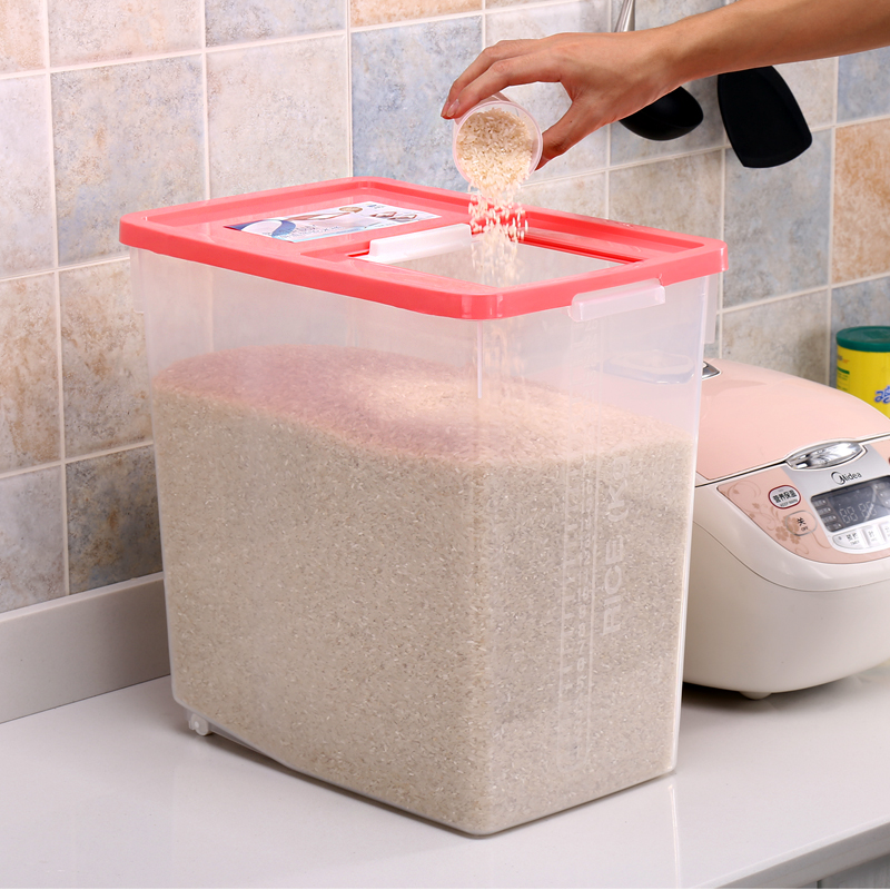 厨房家用收纳防潮50斤米缸塑料密封防虫30斤面粉装米桶储米箱10kg