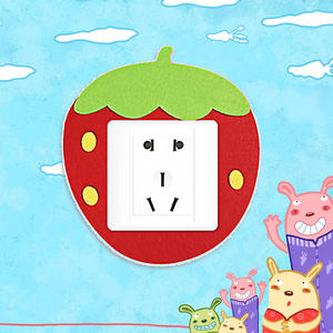 可爱卡通毛毡 span class=h>开关贴 /span>插座装饰贴纸小 span class