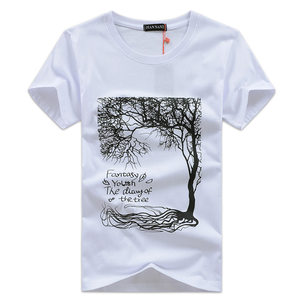 男士短袖衬衫青年夏季休闲衣服学生印花潮流衬