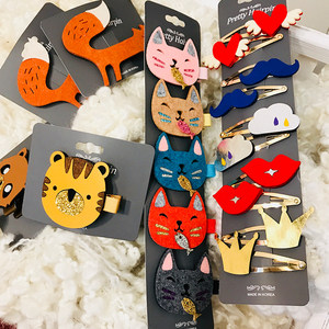 韩国头饰儿童发饰可爱卡通动物发夹对夹bb夹刘海边夹女孩鸭嘴夹子