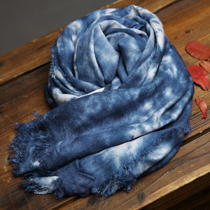 纯棉手工吊染 span class=h>蜡染 /span> span class=h>围巾 /span>