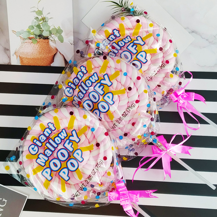 金稻谷网红草莓味棉花糖75g*10支粉色