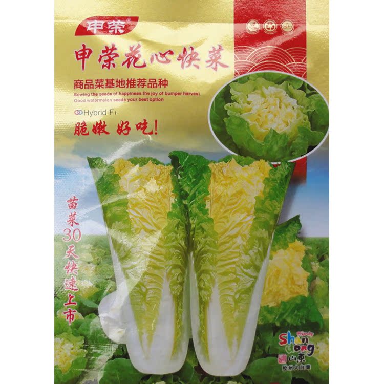 申荣花心快菜脆嫩好吃大白菜 四季播种蔬菜种子秋季种植30天上市