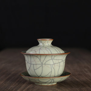 =h>盖碗 /span>茶 span class=h>杯 /span>龙泉青瓷功夫茶具泡茶碗